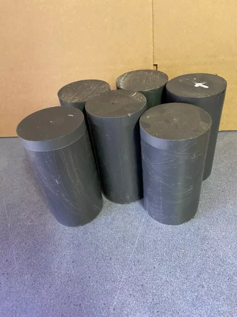 PVC grau, D 65mm, L 120mm, 6 Stück, Kunststoff, Rundmaterial, Halbzeug