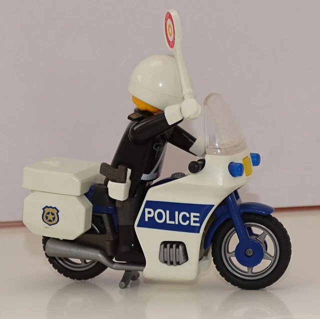 PLAYMOBIL MOTO POLICE Americaine Highway Patrol + Policier Arme EUR 15