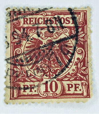 Timbre Rare Deutsches Reich Allemand 10 Pf Rouge Avec Aigle