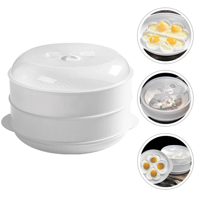 Vaporizador de plástico para microondas con tapa microondas cocina de huevos multifunción