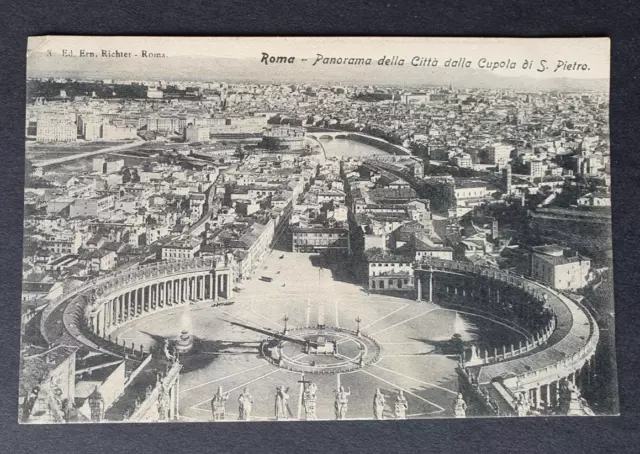 Vintage Postcard - Rome: Panorama della Citta dalla Cupola di S Pietro (d)