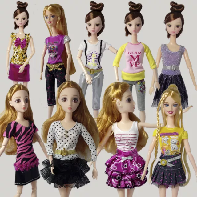 10pcs/lot Beautiful Handmade Pretty Dress For 11.5" Doll Clothes Fashion Outfit