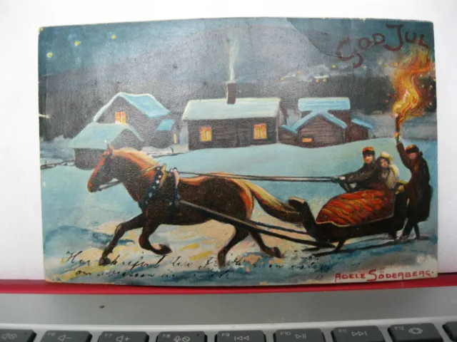 Swedish God Jul 1912 postcard