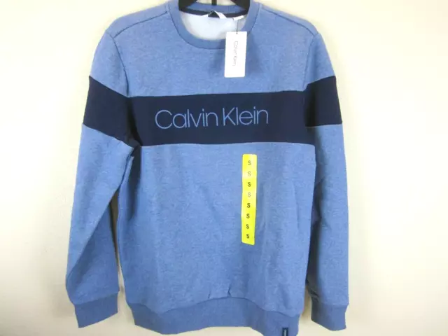 Calvin Klein Men's Fleece Sweatshirt (Raasay Blue Heather, Size Small) NWT