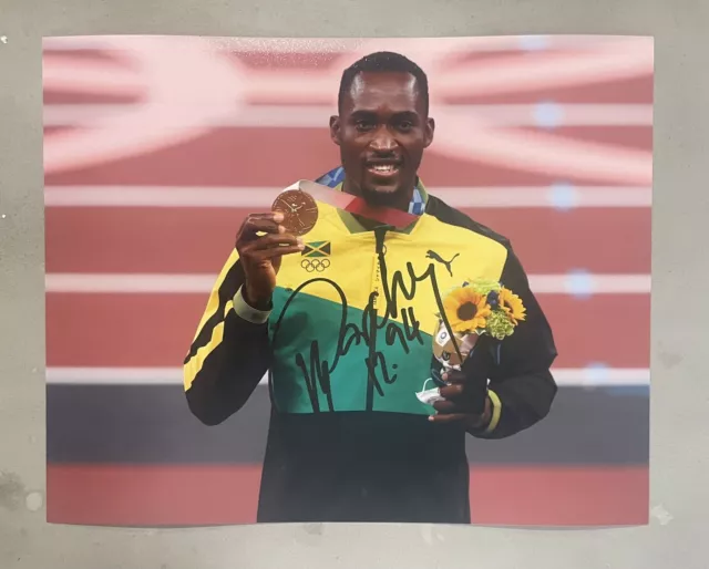 Hansle Parchment Hand Signed 10x8 Tokyo Olympics 110m H Photo Athletics Jamaica