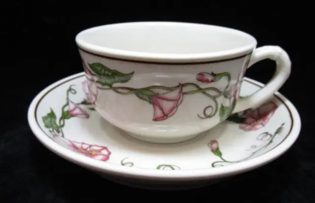 Cup and Saucer by Shenango China Morning Glory
