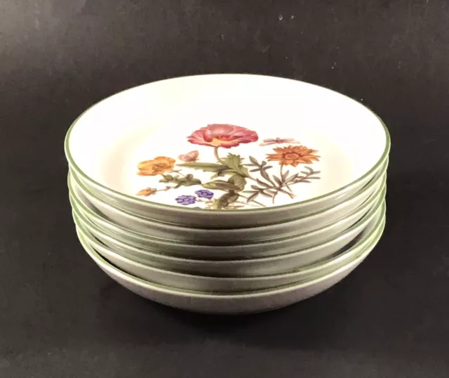 Set of 6 Bareuther Waldsassen Bavaria Floral Plates 4 1/4" 2