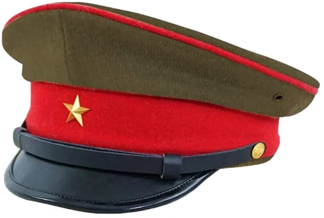 WWII Japanese IJA Army Officer visor cap twill fabric olive drab