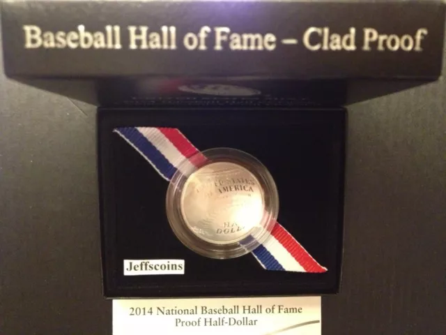 2014 S Baseball Hall of Fame Clad PROOF Half Dollar w Box + COA US Mint B35