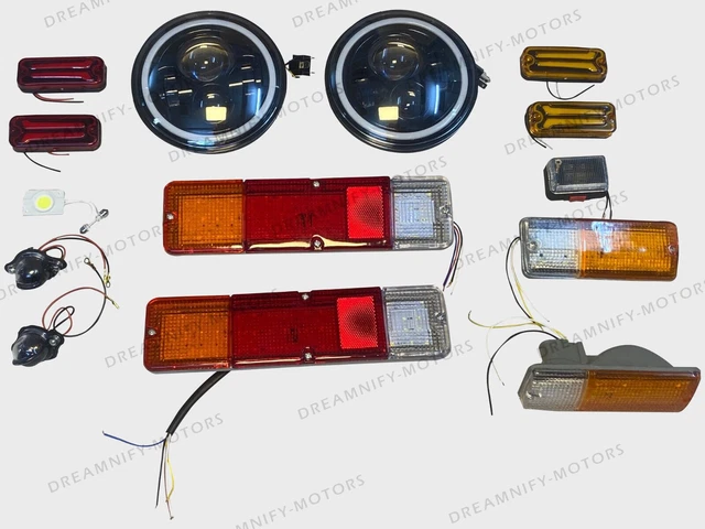 Phares Avant LED Pour Suzuki Samurai/Jimny SJ410 - Set Noir - Neuf, Garantie 60 Jours