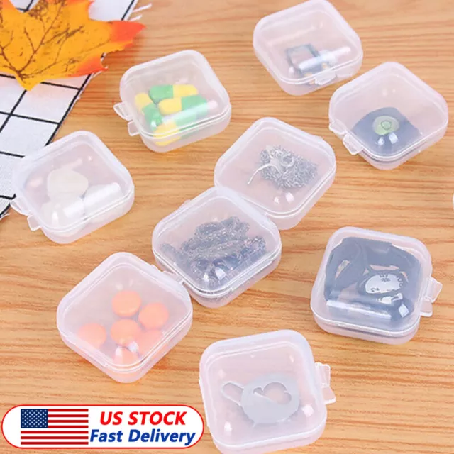 30-150PCS Mini Clear Plastic Small Box Jewelry Storage Container Bead Clear Case