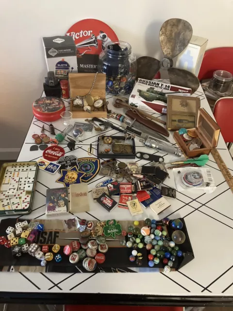 👀Vintage Junk Drawer Lot👀knives, coke, jewelry LOTS