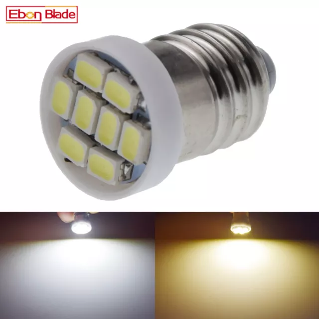 2x E10 Schraubsockel 12 V 12 Volt EY10 LED SMD Gewinde Lampe weiß