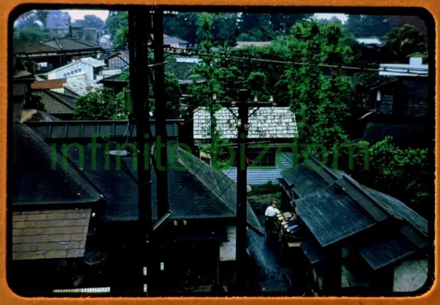1953 Rooftops in Japan; Tokyo ? - Original 35mm Kodachrome Slide