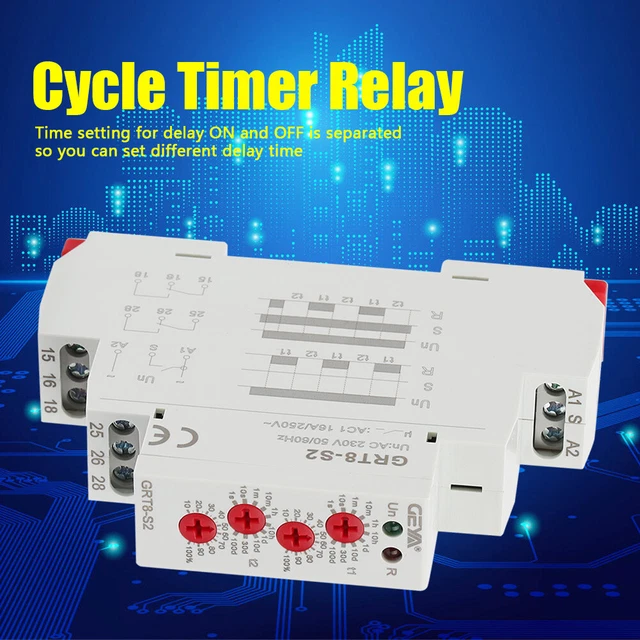 GEYA Rel&egrave; Temporizzato Ciclo Asimmetrico SPDT 220V 16A