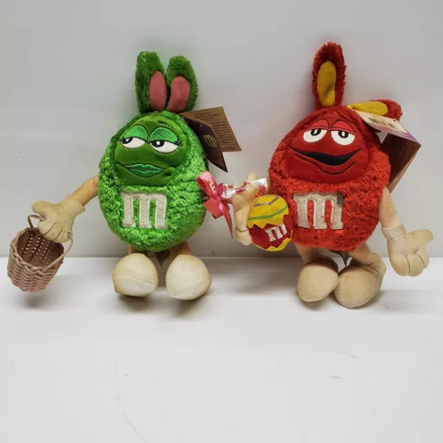 Set of M&M Green and Yellow Easter Bunnies Plushies