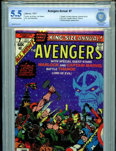 Avengers King-Size Annual #7 CBCS 5.5 1977 Marvel  Thanos 1st Infinity Gems B2
