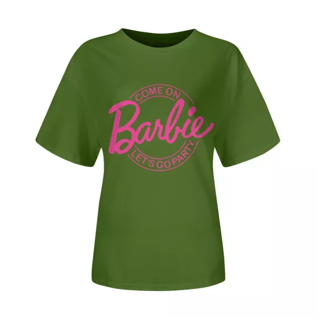 Womens Fashion Barbie T Shirt Blouse Short Sleeve Tee Logo Adult T- Shirt Top✨ 3