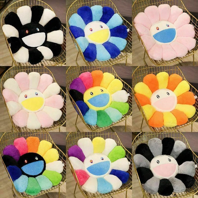 TAKASHI MURAKAMI KIKI Ohaha Rainbow Flower Plush Cushion KaiKai Large