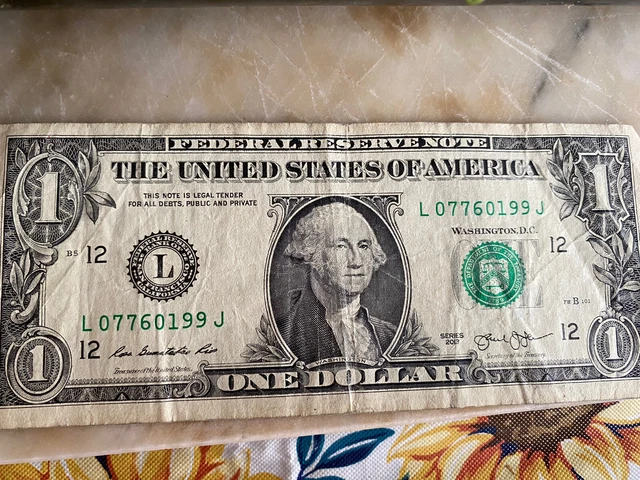 Lucky $1 One Dollar Bill BIRTHDAY NOTE ANNIVERSARY NOTE May 27, 1988