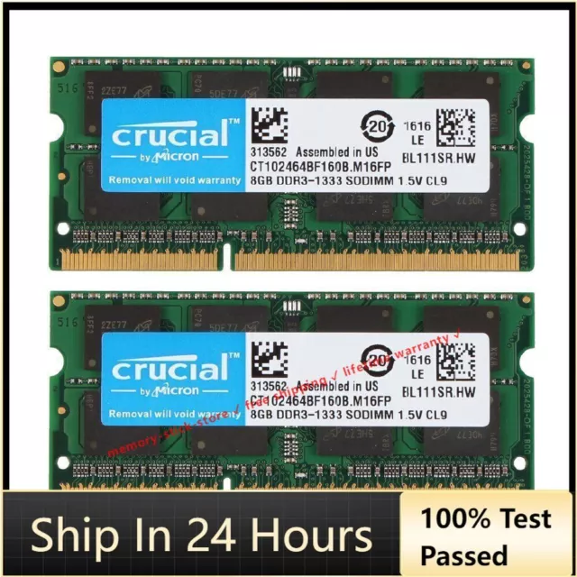Crucial 4gb Ddr3l-1600 SODIMM 1.35v Memory RAM Ct51264bf160bj.c8fpd for  sale online
