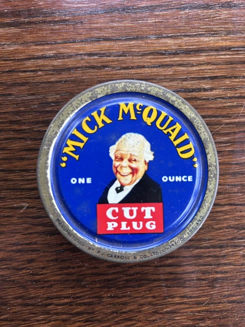mick mcquaid tobacco tin VINTAGE 1950S MICK McQuaid Square Cut Tobacco Tin Carrolls Dundalk Ireland  £5.45