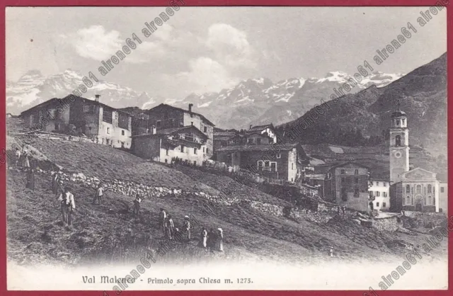 SONDRIO CHIESA IN VALMALENCO 82 PRIMOLO Cartolina viaggiata 1908