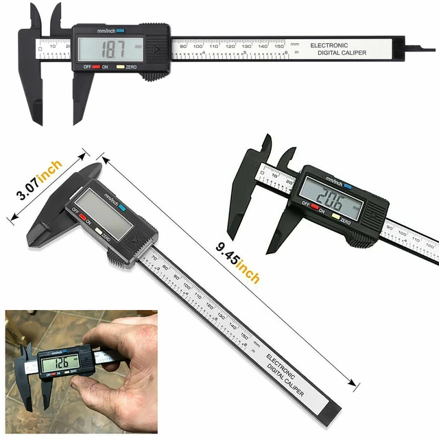 DIGITAL CALIPER VERNIER Micrometer Electronic Ruler Gauge 6 inch Dial