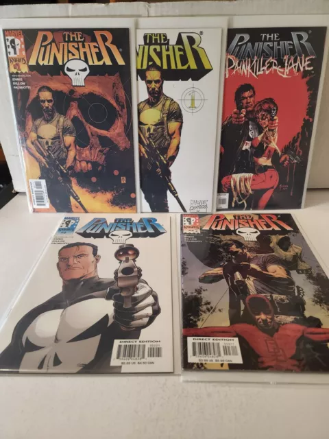 Marvel Knights Punisher lot of 5 #1 1st and 2nd print 2, 3 Painkiller Jane #1