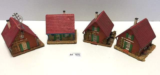 Faller 209 H0 4 alte Häuser mit Holzbodenplatte,50er,1:87, sehr selten und RAR