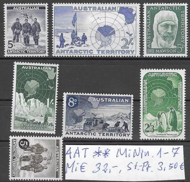 Australien,AAT, Lot mit den MiNrn. 1 - 7, je postfrisch und einwandfrei