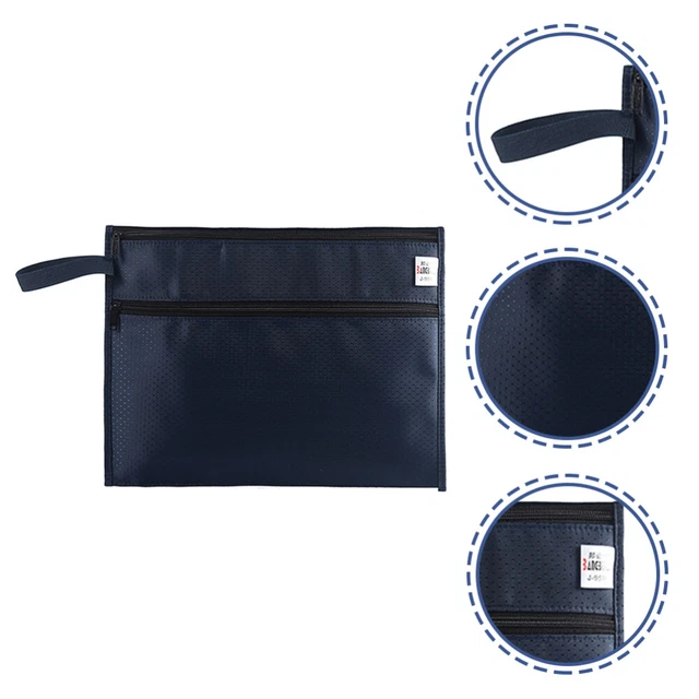 Buste in tessuto Oxford con cerniera cartella fisarmonica organizzatore file blu