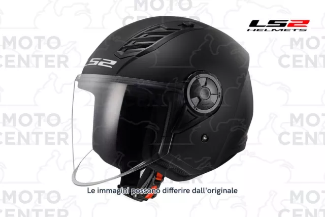 Helm Jet LS2 OF616 Airflow II Schwarz Matt Visier Lang Größe XXXL ( 65-66 CM