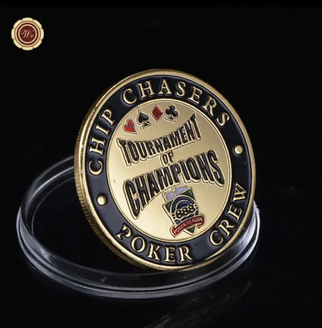 Chip Chaser Poker Card Guard Hand Protector Casino Token Lucky Coin