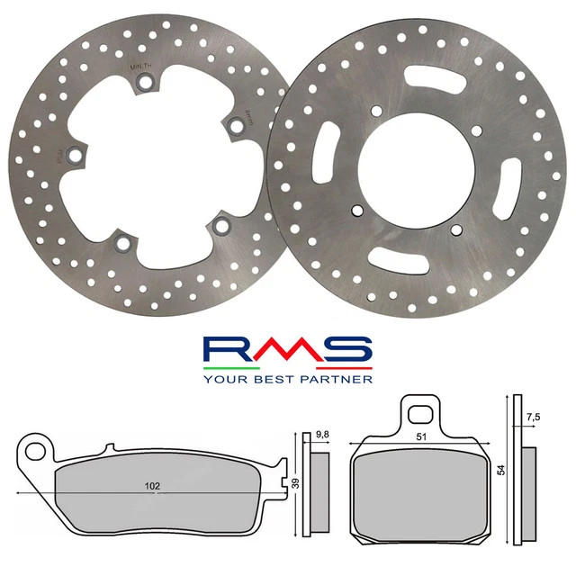 Set Frein Complet Disque Plaquettes RMS pour Yamaha X-Max à Partir De 125 2010 À