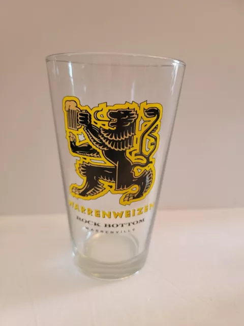 Beer Pint Glass Rock Bottom Brewery Warrenville warrenweizen new