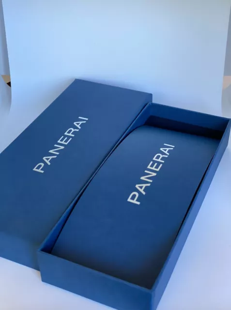 Corne à chaussures authentique en cuir Officine Panerai bleu marine inutilisée avec boîte 3
