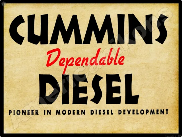 1937 Cummins Dependable Diesels New Metal Sign: Pioneers in Diesel Development