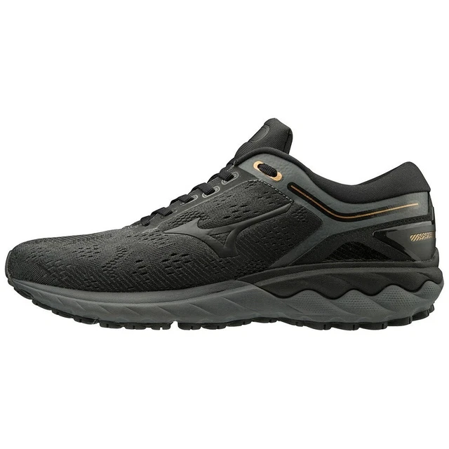 MIZUMO Mans Size 9 UK 43 WAVE SKYRISE  Running Trainers Black/Graphite