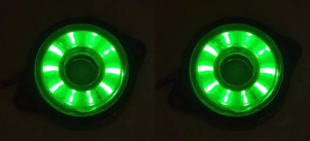 #2x Verde Luz de Marcador Lateral Giratorio Estroboscópica 24V LED Camión Chasis