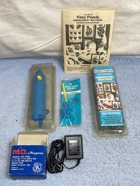 Lote de colección 1985 MÁQUINA DE BORDAR AUTOMÁTICA Megania fuente de alimentación