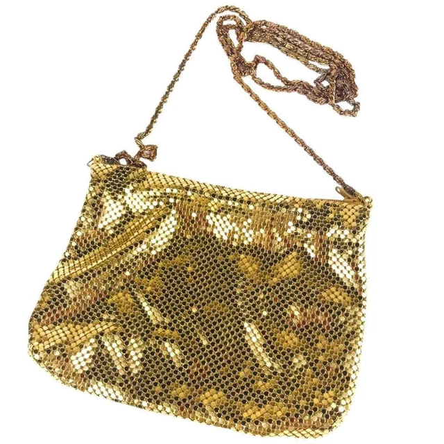 VTG Amanda Smith Gold Mesh Crossbody Evening Bag