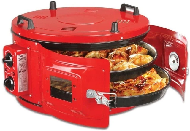 Electrical Roster Mix Veg Chicken Pizza Grill Round Oven New BQ 32 L Double Tray