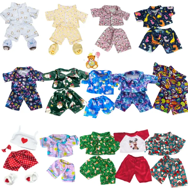 TEDDY BEAR CLOTHES - PYJAMAS, PJ , SLIPPERS fits BUILD a TEDDY BEAR - 16"/40cm