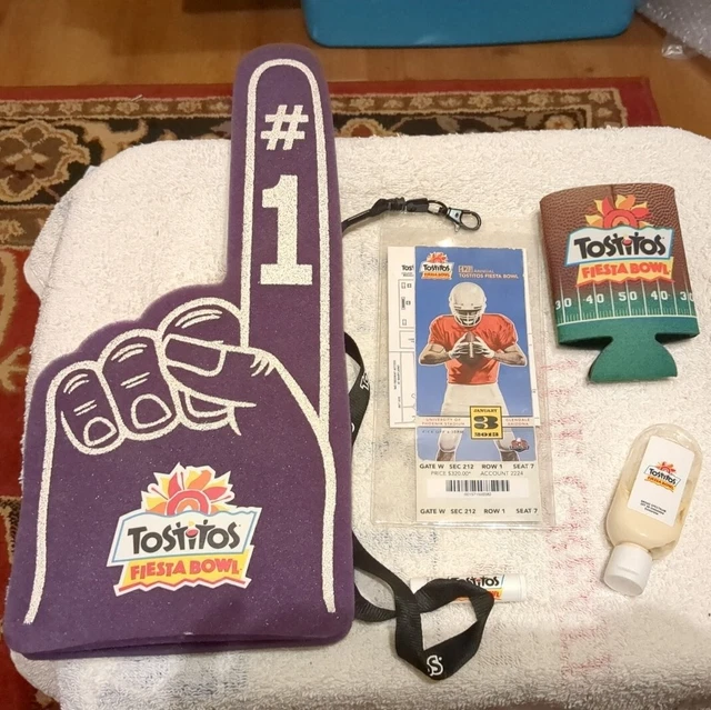 2013 Fiesta Bowl NCAA College Football Ticket Stub,Shirt,Koozie Lotion,Chapstick