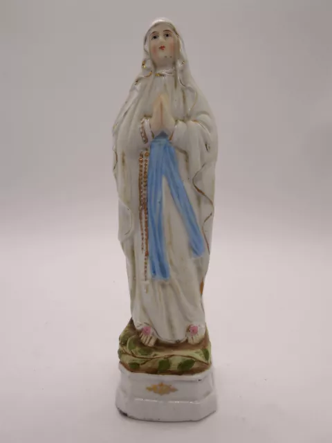 17 Cm FIGURINE / STATUETTE  " VIERGE MARIE " EN PORCELAINE / BISCUIT ALLEMAGNE