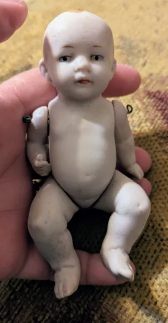 Vintage Small Blond Boy Bisque Doll Baby Miniature 5 Inches Mark Germany