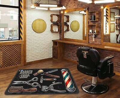3D Scissors Comb RAIG105 Barber Shop Mat Elegant Photo Carpet Rug Sinsin