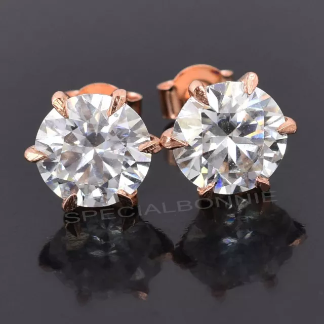 5 Ct Certified White Diamond Solitaire Studs, 925 Silver Amazing Shine & Luster