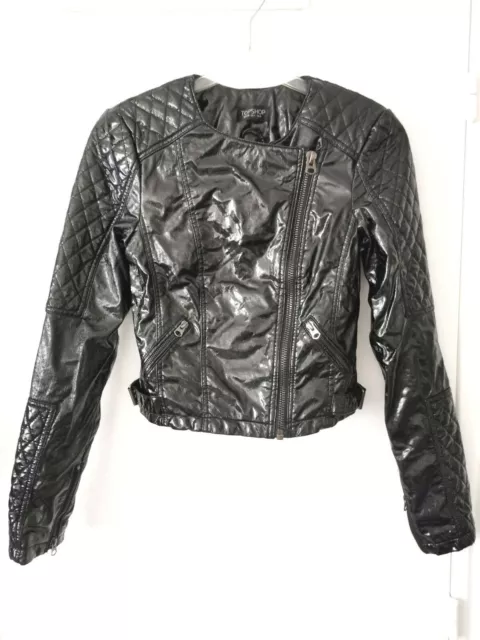 VESTE STYLE PERFECTO vinyle noir Topshop sexy femme taille 36 neuve EUR 22 00 PicClick FR